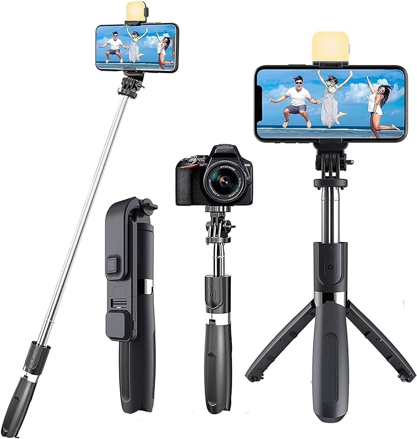 NAFA 3-in-1 Convertible Tripod with Fill Light and Bluetooth Remote