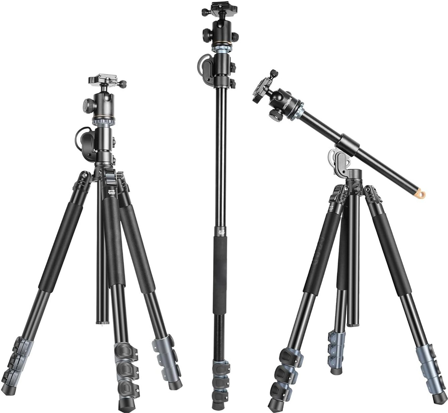 Image of DIGITEK DTR 540 BH 6.26ft Heavy Duty Multi-Angle DV Tripod Cum Monopod, 8Kg Max Load Tripod, Monopod