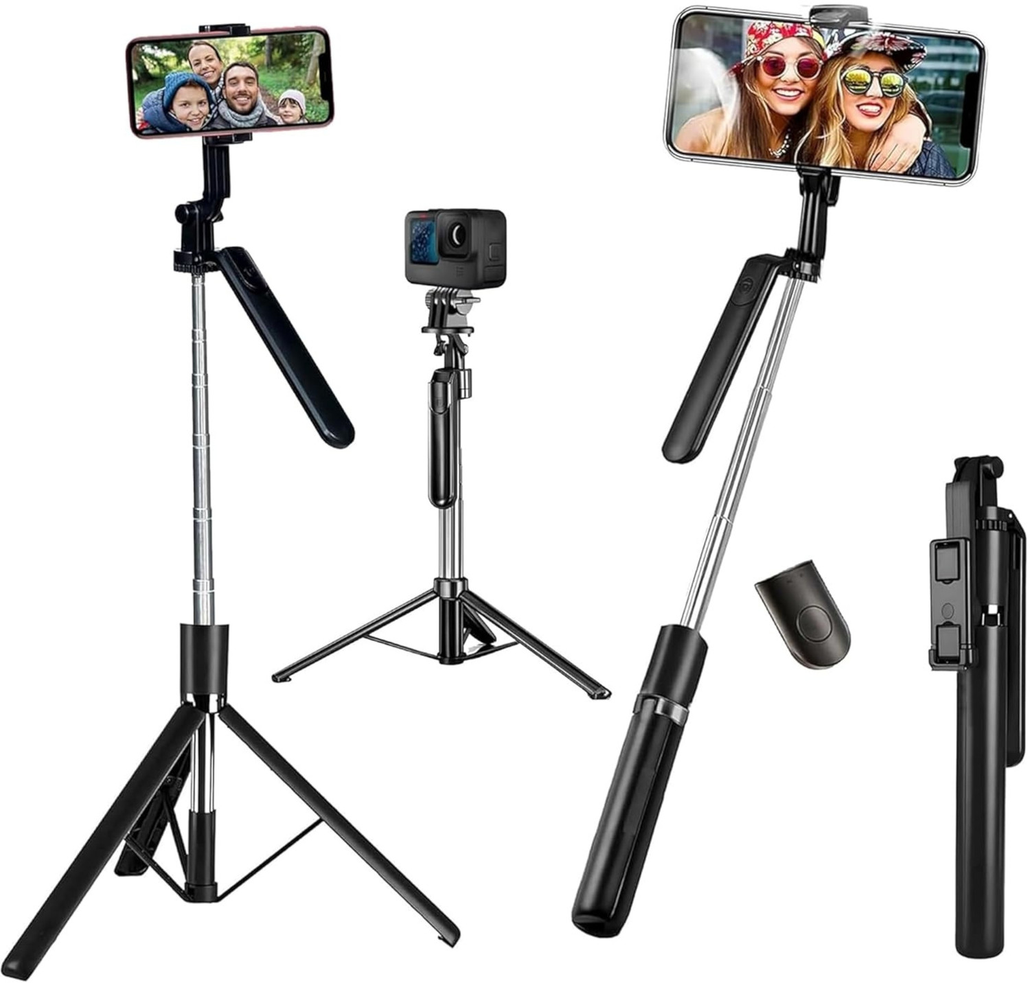 Image of Flipkart SmartBuy R16 67-Inch Tripod Stand with Bluetooth Remote, 360 Rotation, Anti-Shake Holder Tripod