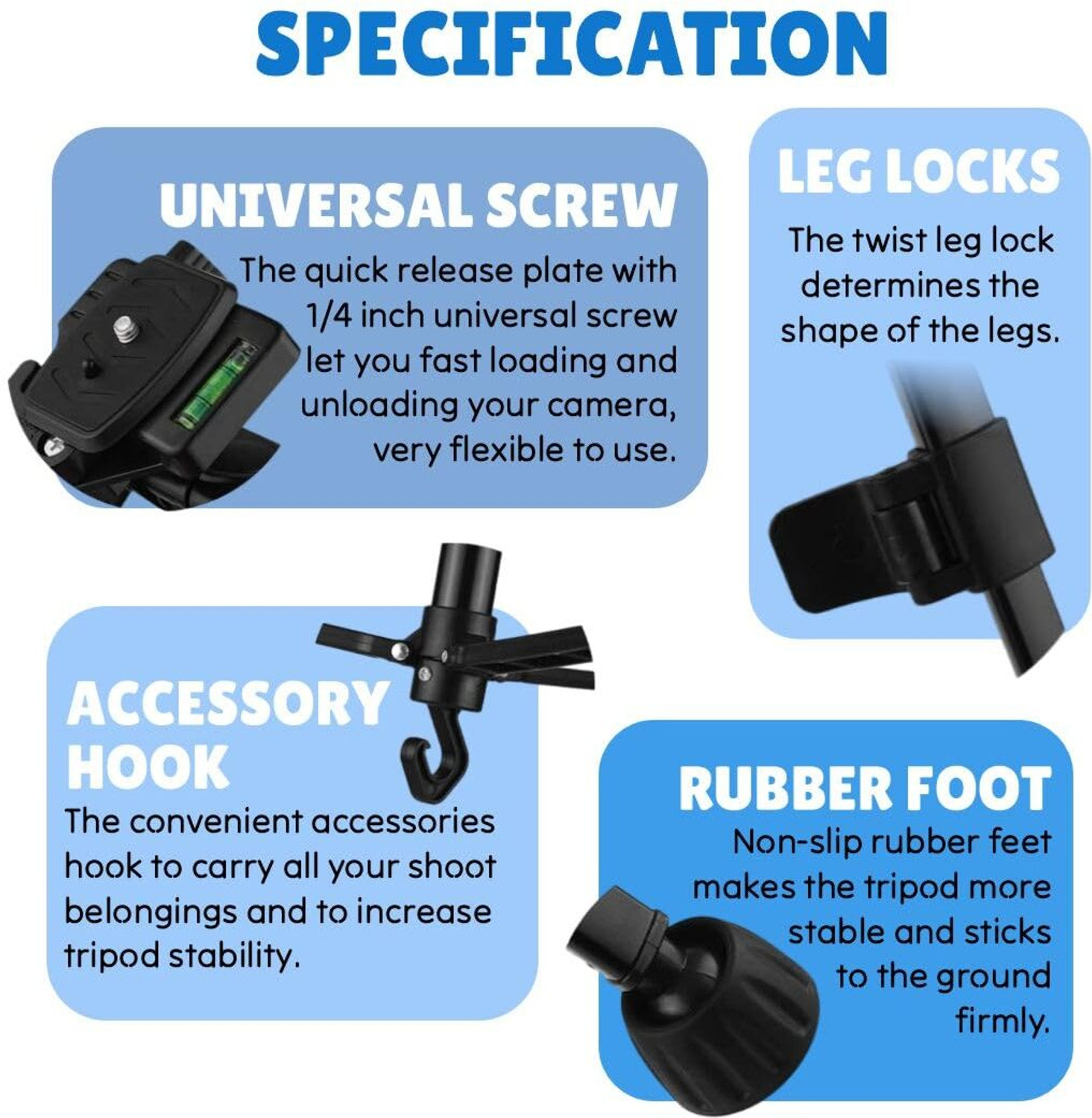 Image of Vacotta 3366 lightweight and sturdy tripod for Vlogger,Youtuber,travel,for mobile camera Tripod