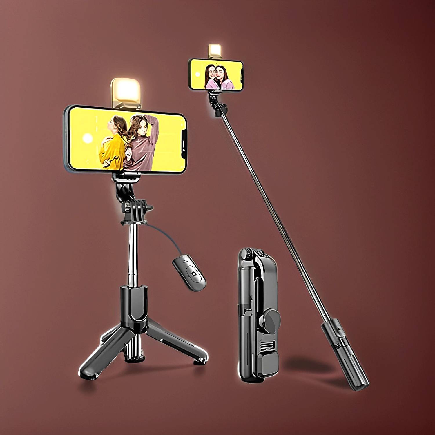 Clairbell Adjustable (Tripod) and (Selfie Stick) with Bluetooth Connectivity JY384 Tripod