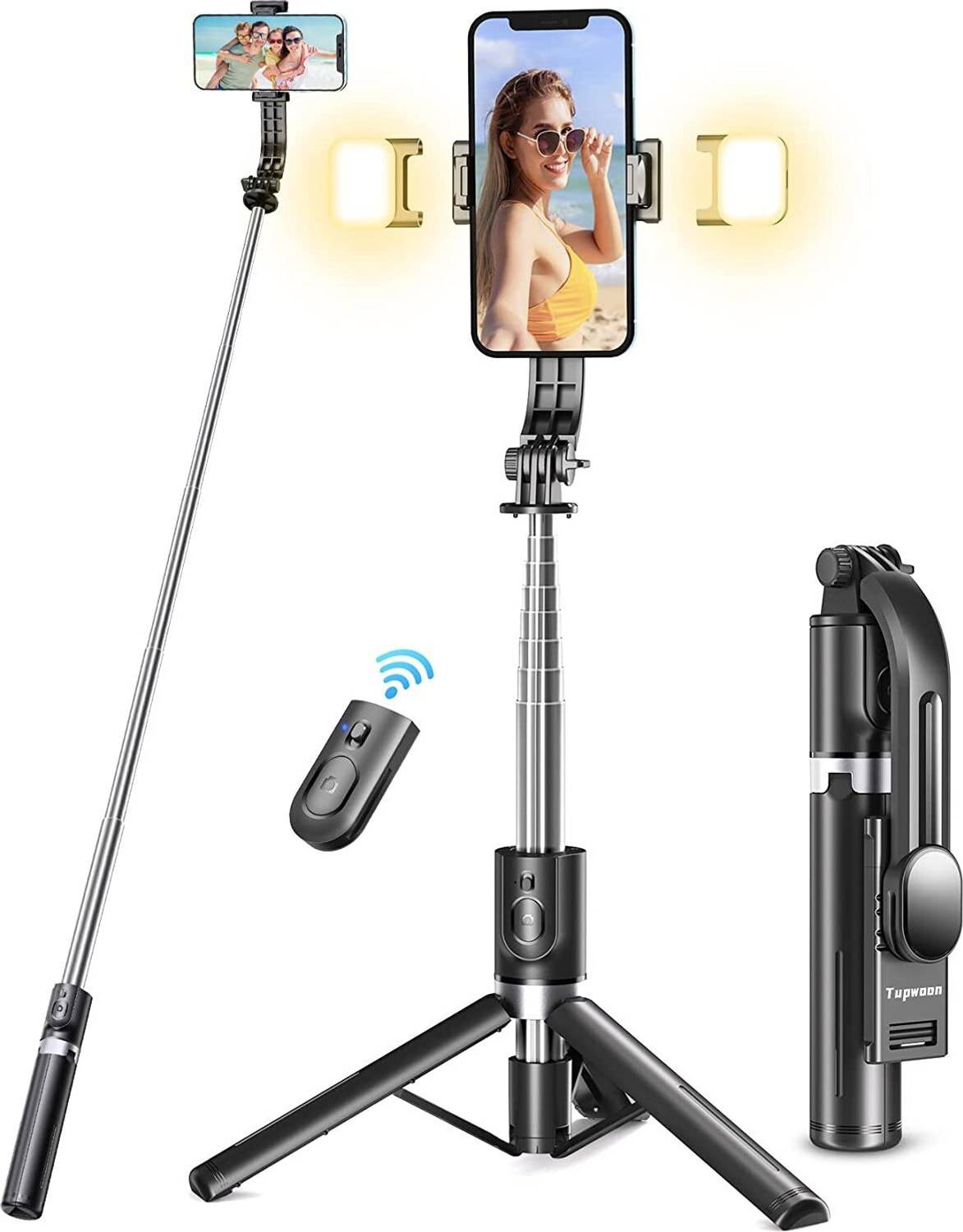 Hold up Selfie Stick with Upgraded Tripod, Selfie Stick with 2 Fill Light Tripod - Hold up : Flipkart.com
