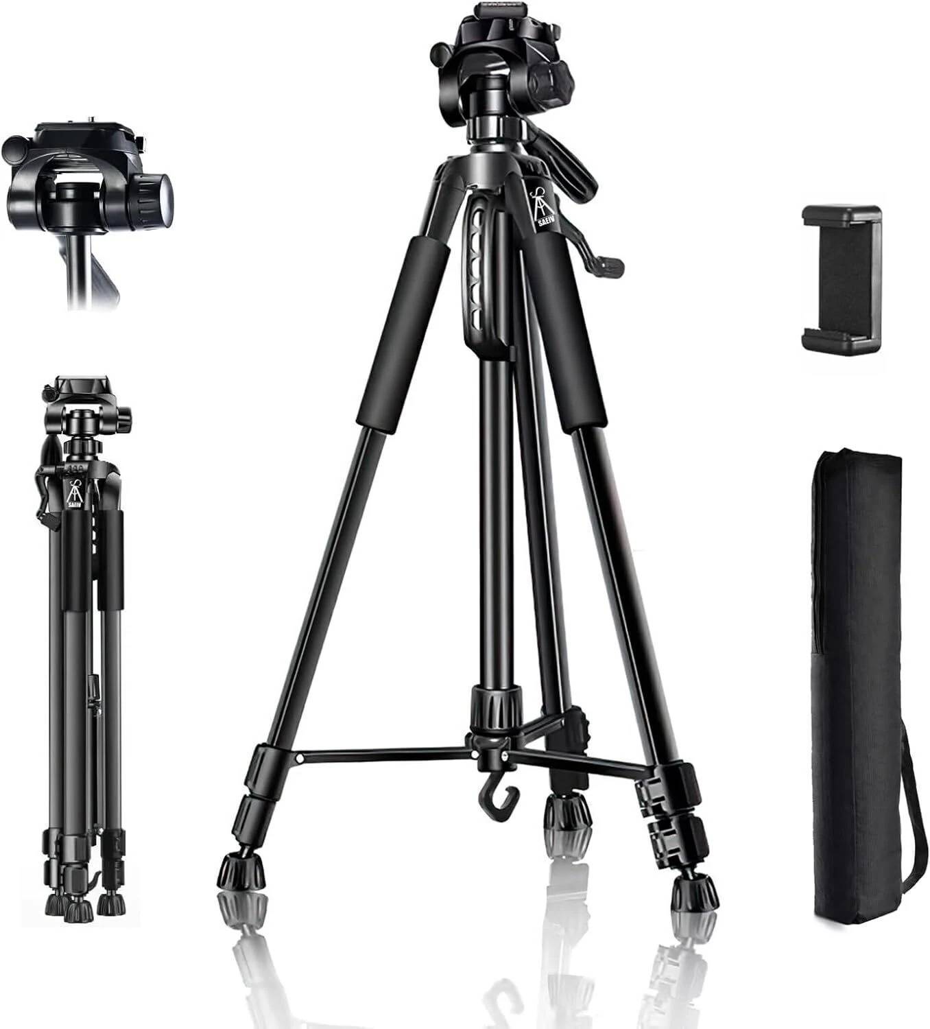 Hold up Tripod Camera Stand with 360° Rotatable Detachable Head Universal Phone Mount Tripod