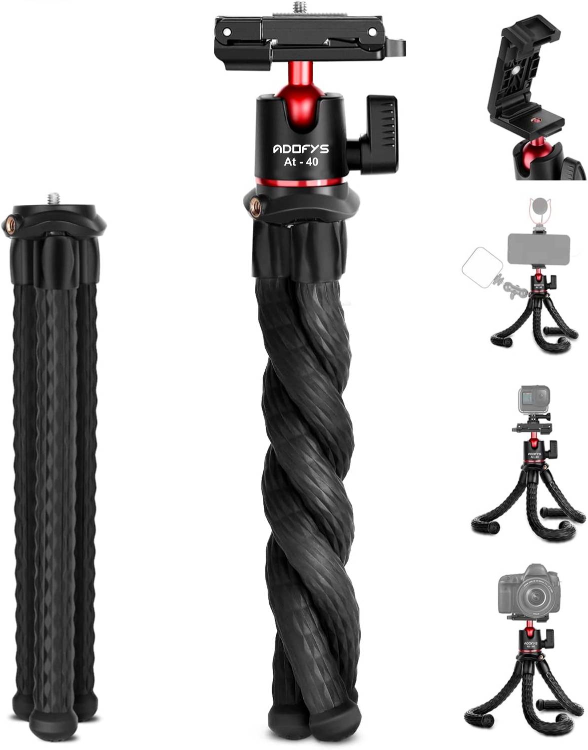 Adofys AT-40 Camera Flexible Tripod, Cell Phone Tripod Gorilla Tripod Stand Tripod