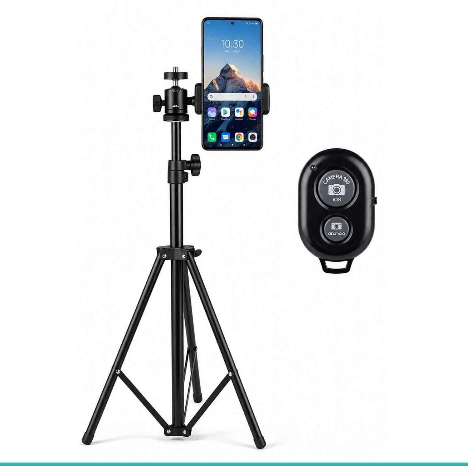 Zoomro Adjustable Mobile Tripod Stand with Phone Holder, Wireless Remote ||BC8 Tripod