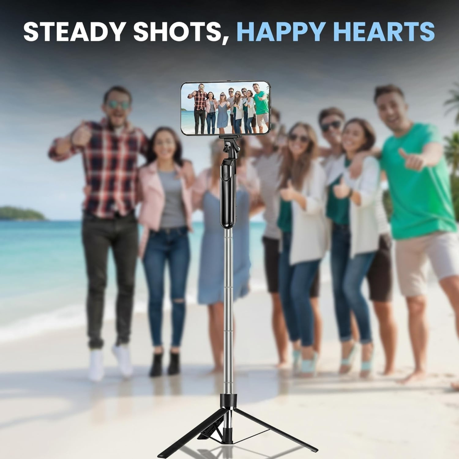 Image of Flipkart SmartBuy R16 67-Inch Tripod Stand with Bluetooth Remote, 360 Rotation, Anti-Shake Holder Tripod