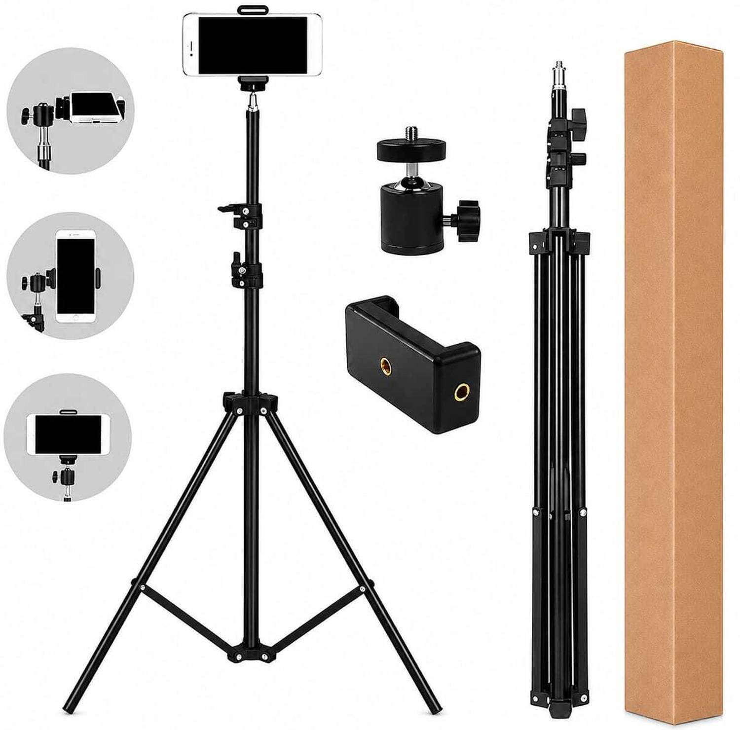 SaiVers 7 Feet Tripod | Mobile Stand Video Shoot with Mobile Holder Tripod, Tripod Ball Head, Tripod Kit