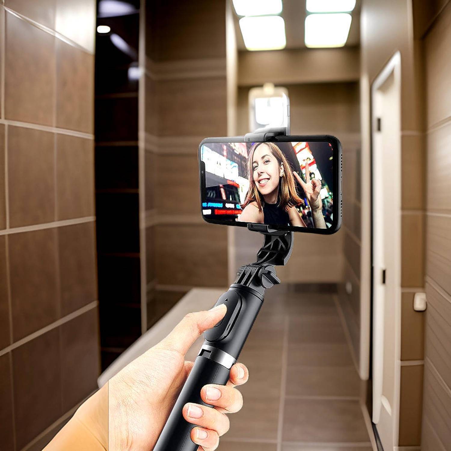 Clairbell Adjustable (Tripod) and (Selfie Stick) with Bluetooth Connectivity JY29 Tripod