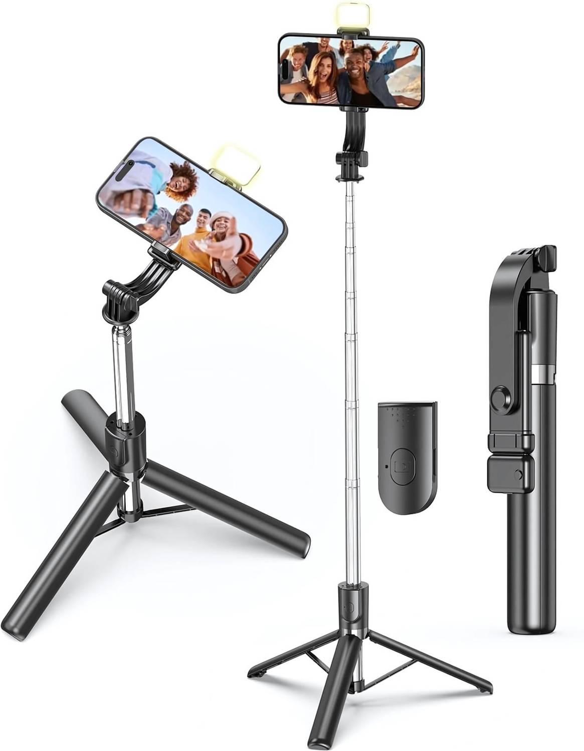 Hold up 67 Inch Tripod with Flashlight, Adjustable Stand for Camera & Smartphone Tripod Tripod