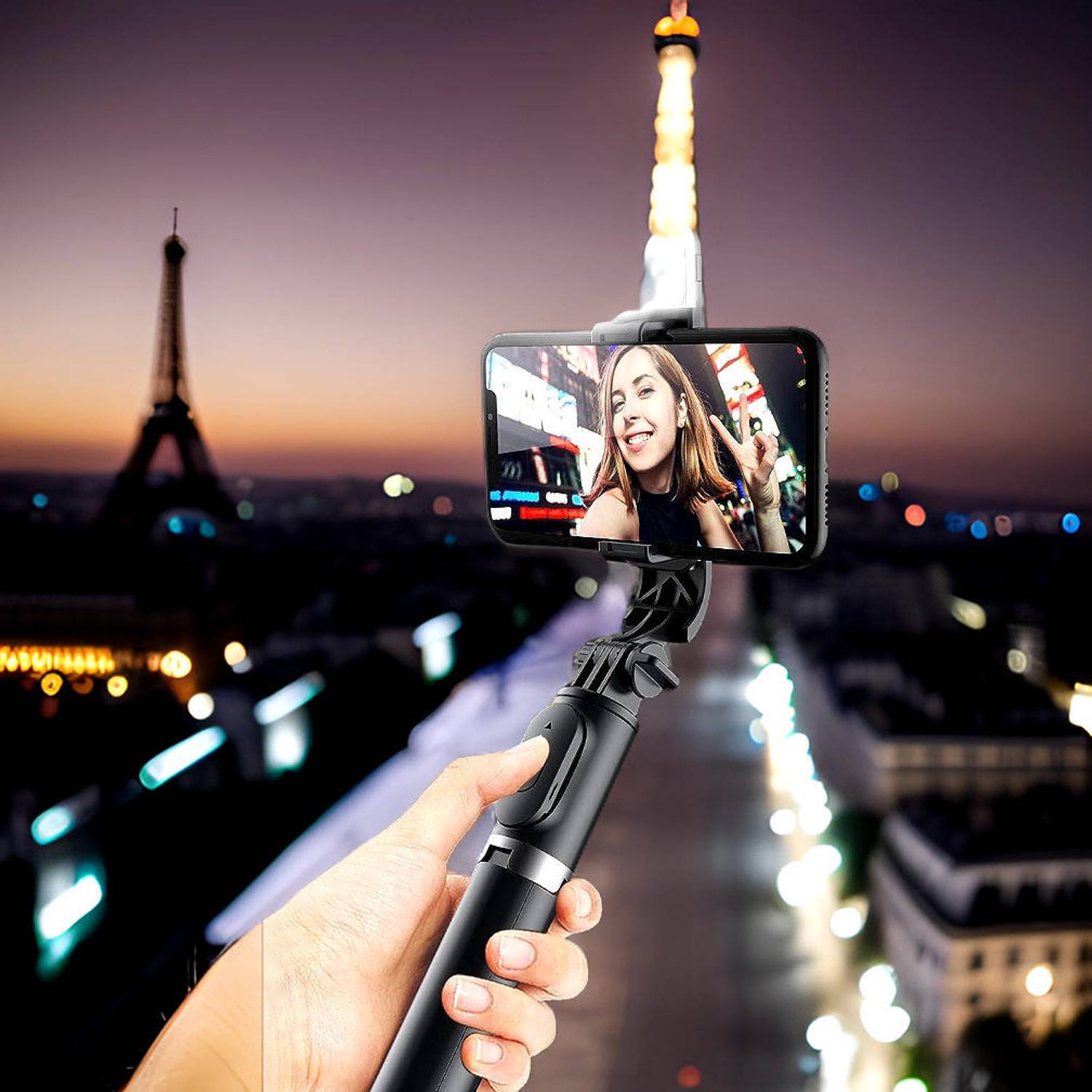 Clairbell Adjustable (Tripod) and (Selfie Stick) with Bluetooth Connectivity JY42 Tripod