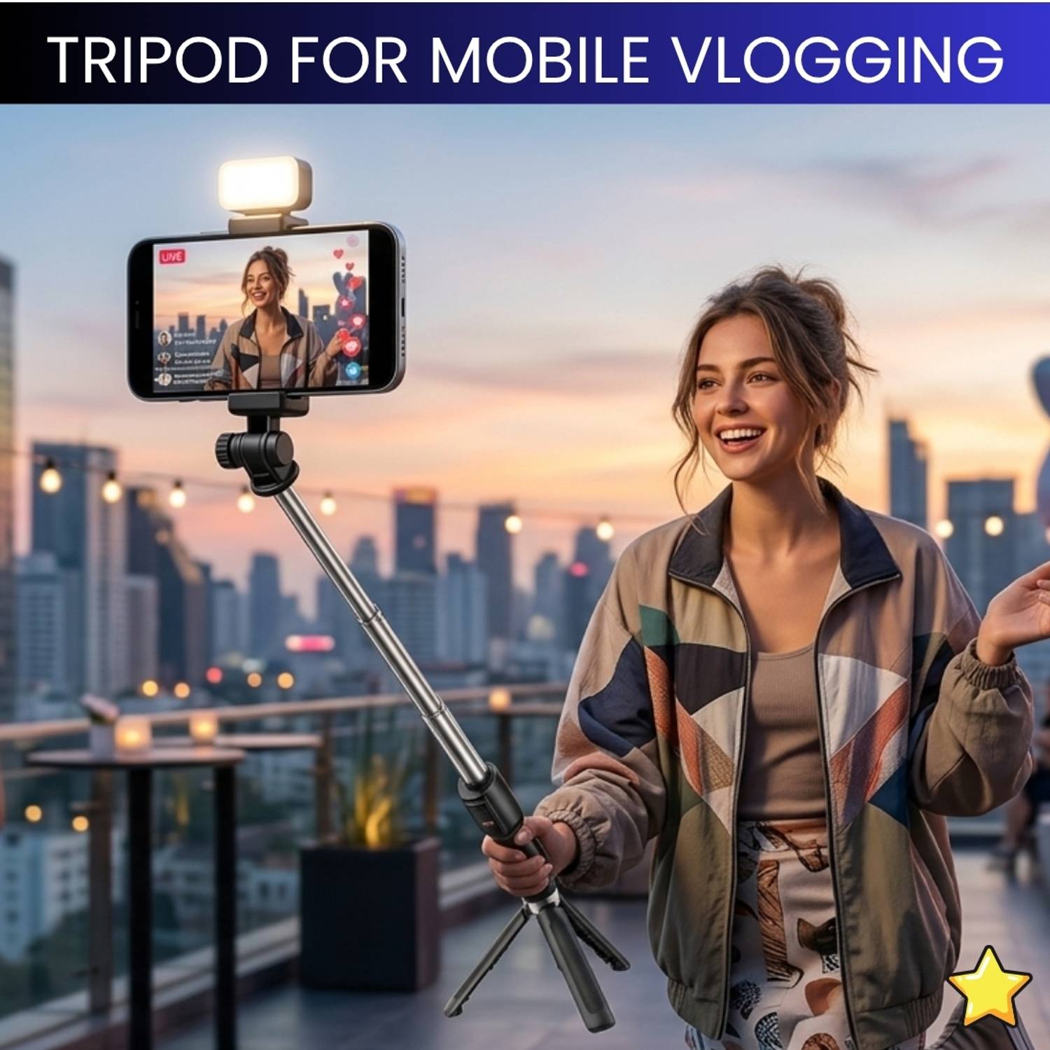 FRONY Durable Tripod for Mobile for Stable Recording and Content Creation EV159 Tripod