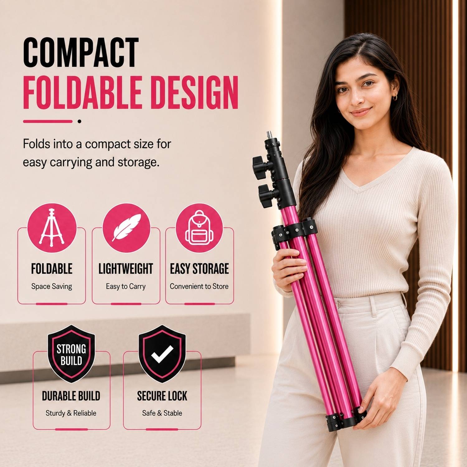 JIEMA 7 Feet Tripod Stand with Clip Holder - Image 4
