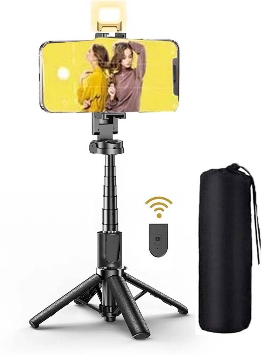 POZUB Portable R7S-LPhone Stand Remote Selfie Video Recording Stick with Stand Holder Tripod, Tripod Kit, Tripod Clamp, Monopod
