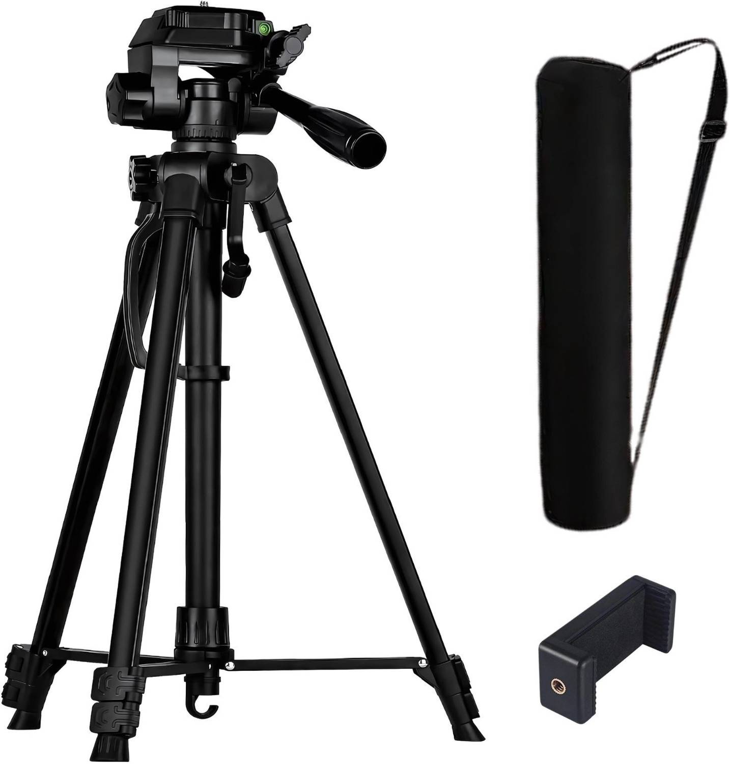 Flipkart SmartBuy 3520 Professional 55-Inch Tripod | 1400mm Height | 3-Way Head | DSLR Mobile Tripod