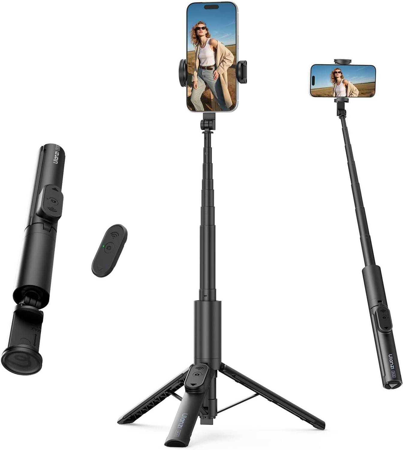 ULANZI SK26 40" Selfie Stick Tripod with Bluetooth Remote for Phone Tripod