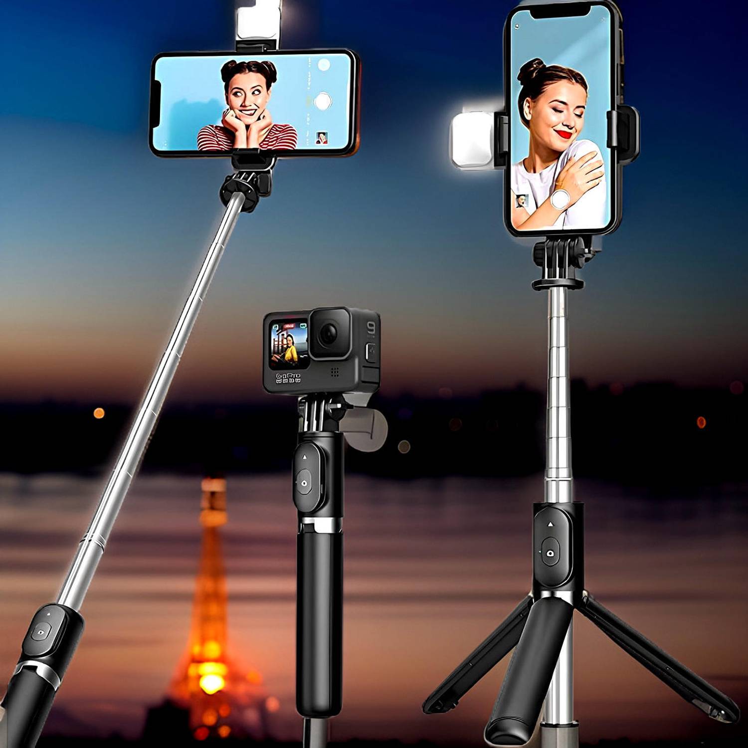 Clairbell Adjustable (Tripod) and (Selfie Stick) with Bluetooth Connectivity JY200 Tripod