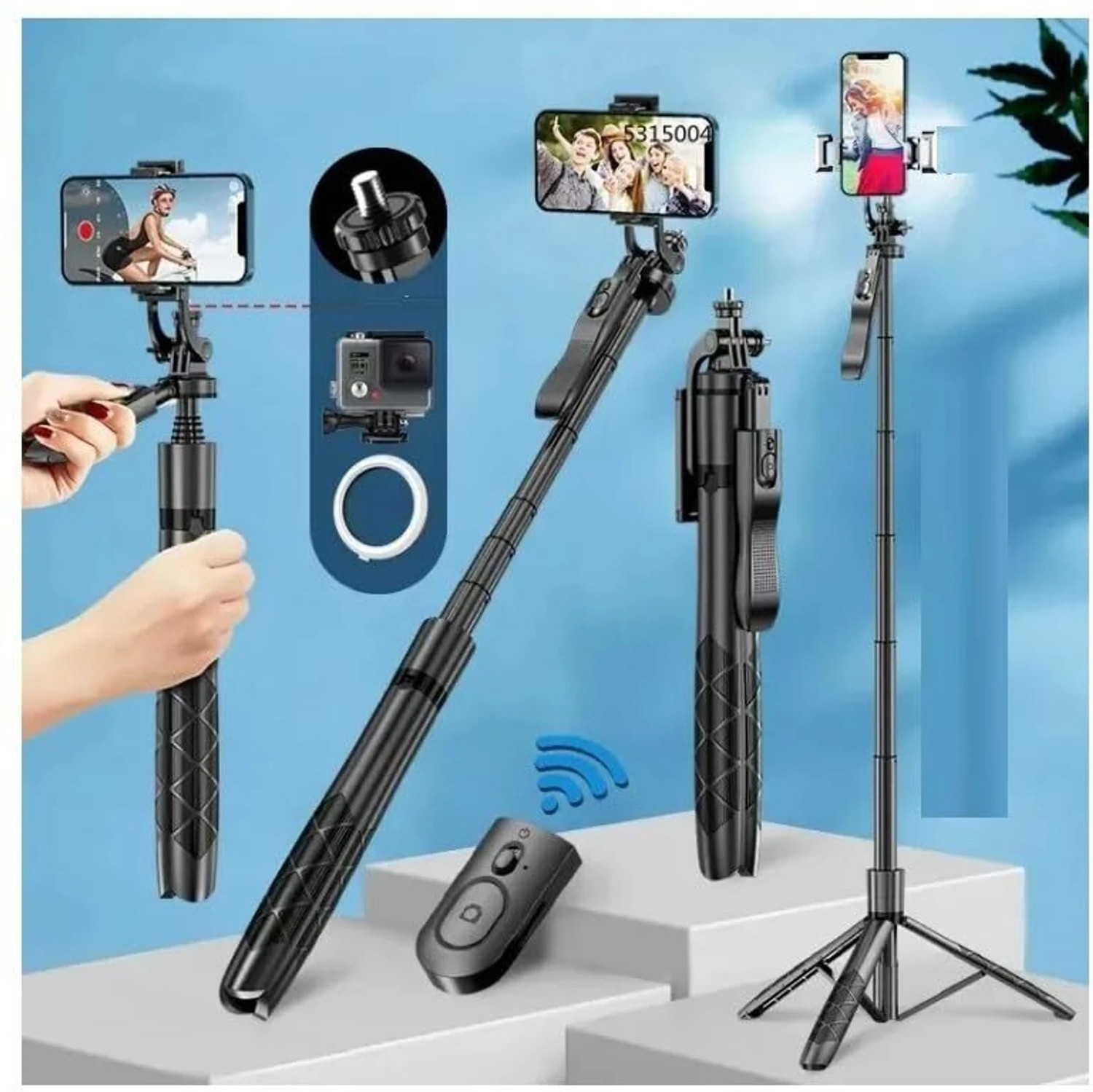 Image of Scozni L16 Long Selfie Stick Travel Pro Tripod