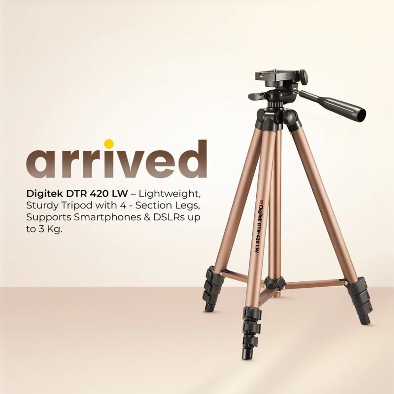 Image of DIGITEK DTR 420 LW Tripod Stand for Camera and Smartphone Tripod