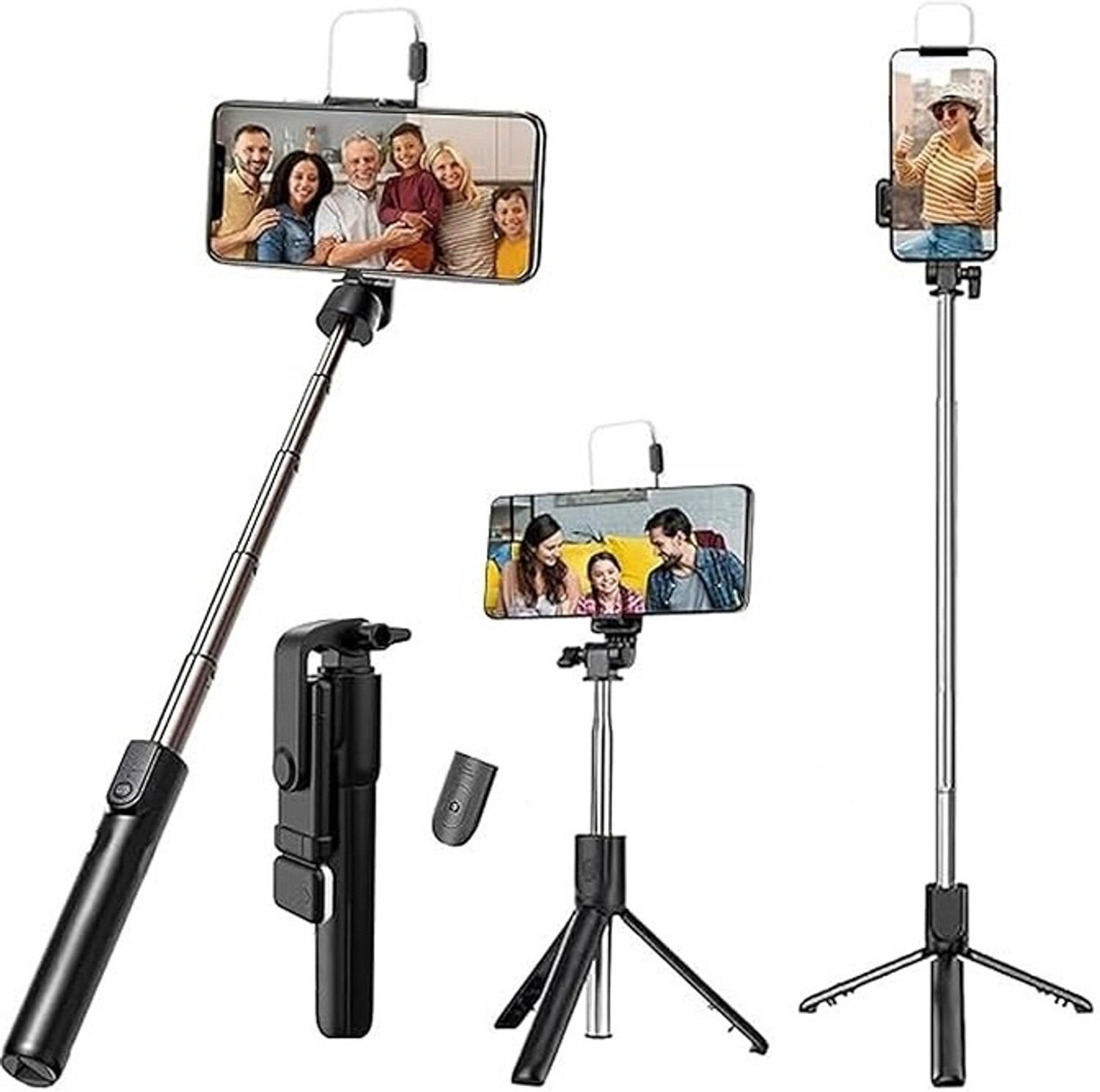 Image of Sconzi Selfie Stick Tripod R1S 114cm expandable Tripod Bluetooth Remote Tripod, Monopod Kit, Tripod Kit