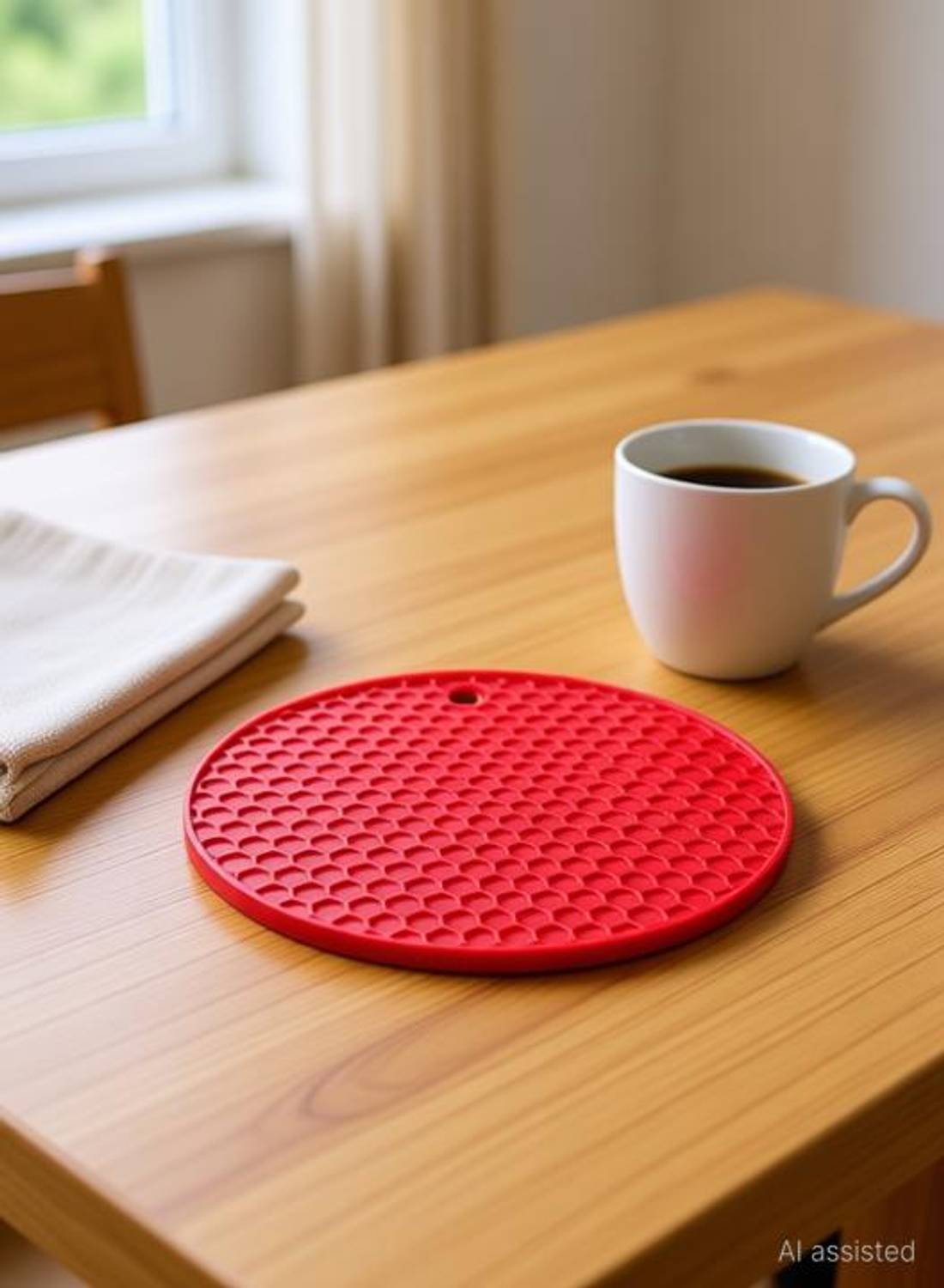 Besillia Silicone Trivet Hot Mat-Hot Pad Durable Non Slip Coaster Heat Resistan,Random Round Trivet (Pack of 6)