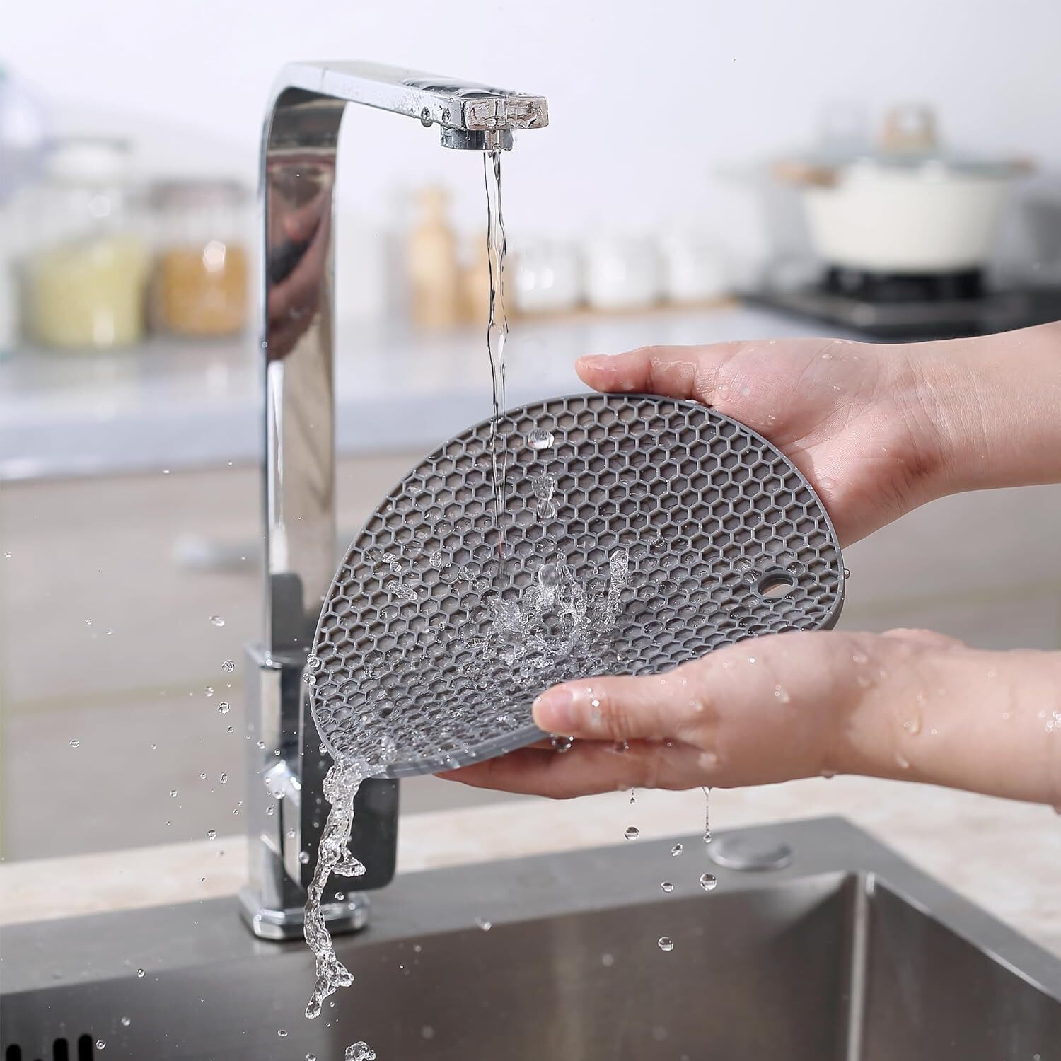 Image of Silicakart hotmat gray silicone Trivet