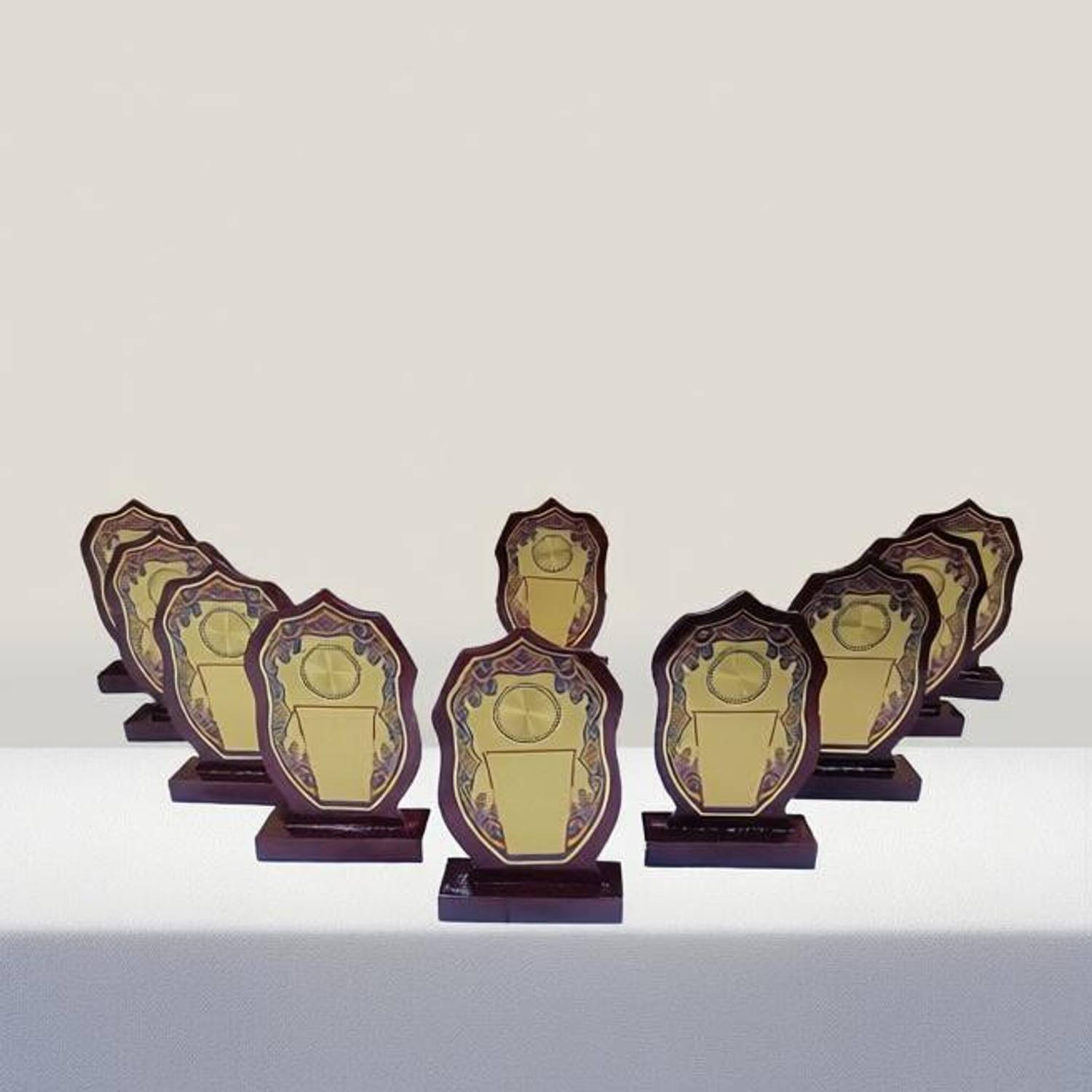 Afiya International Wooden Momento Single Star 7 INCH OR 17.50 CM Size (Set Of 10 )Pcs Trophy