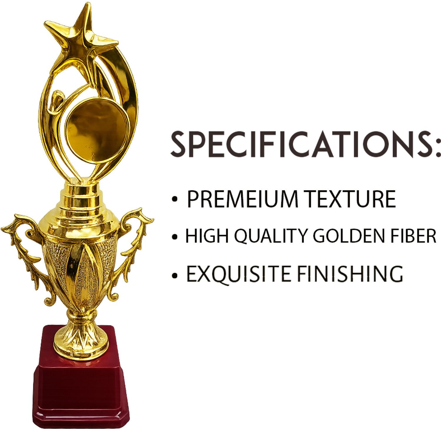 Image of BAREEZE PURE Trophy star cupMetallic Fiber Gold award cup 14 inch Trophy For Party Celebrations, Ceremony, Appreciation Gift, Sport, Academy, Awards For Teachers And Students cricket trophy /gold trophy / winner cup trophy awards /runner up trophy /first prize trophy / second prize football trophy awards football trophy /kabaddi trophy /batsmen trophy /bowler /trophy /dancing trophy /awards /corporate cup /trophy cup /cup trophy awards /marathon trophy / Trophy (14 INCH / 12 INCH)