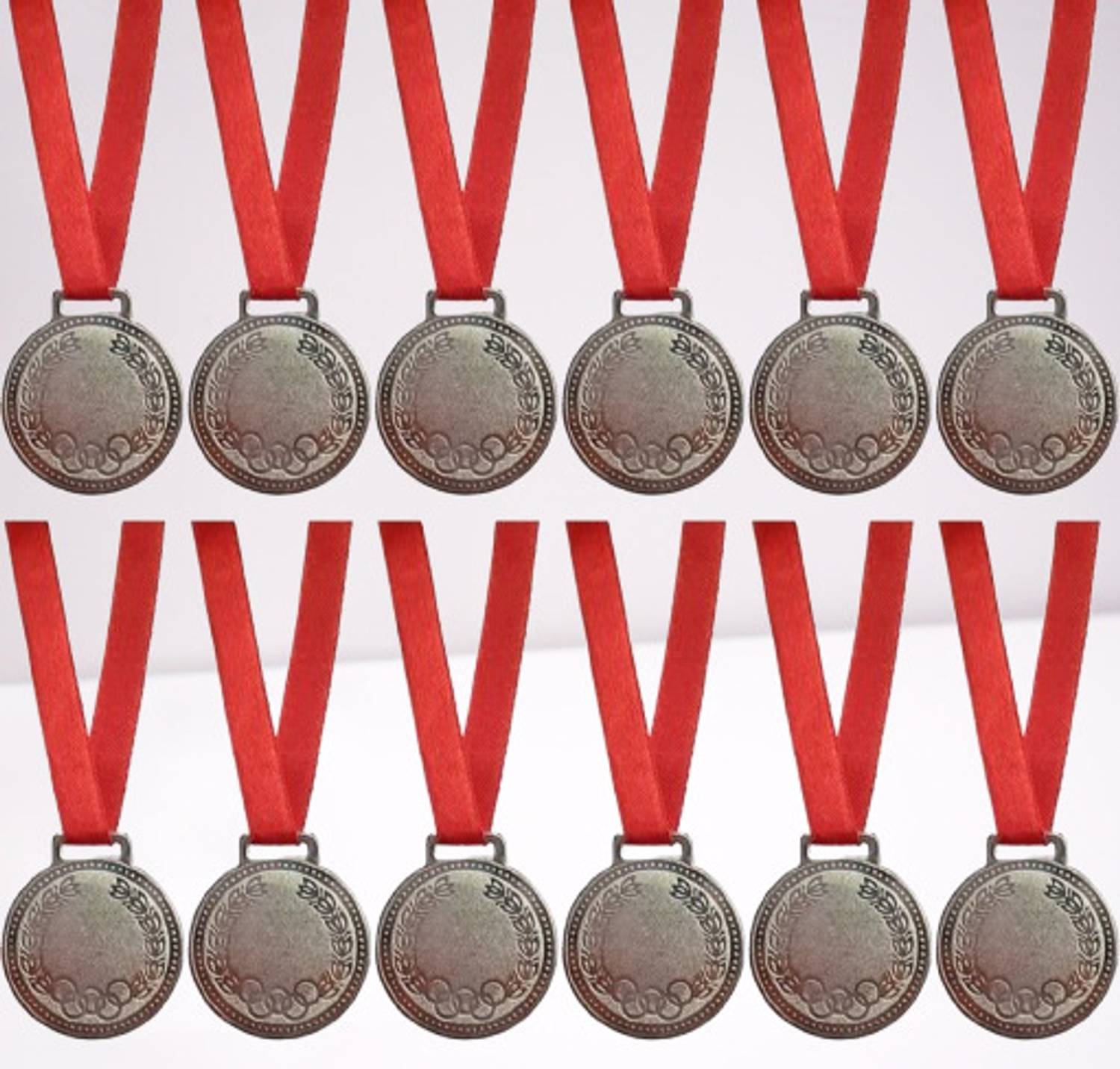 Afiya International Silver Medals for School Competetion Medal for Students 12pcs Medal (2"Inch) Medal