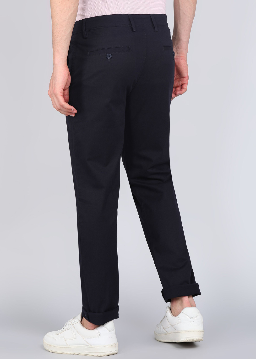Image of PETER ENGLAND Regular Fit Men Blue Trousers
