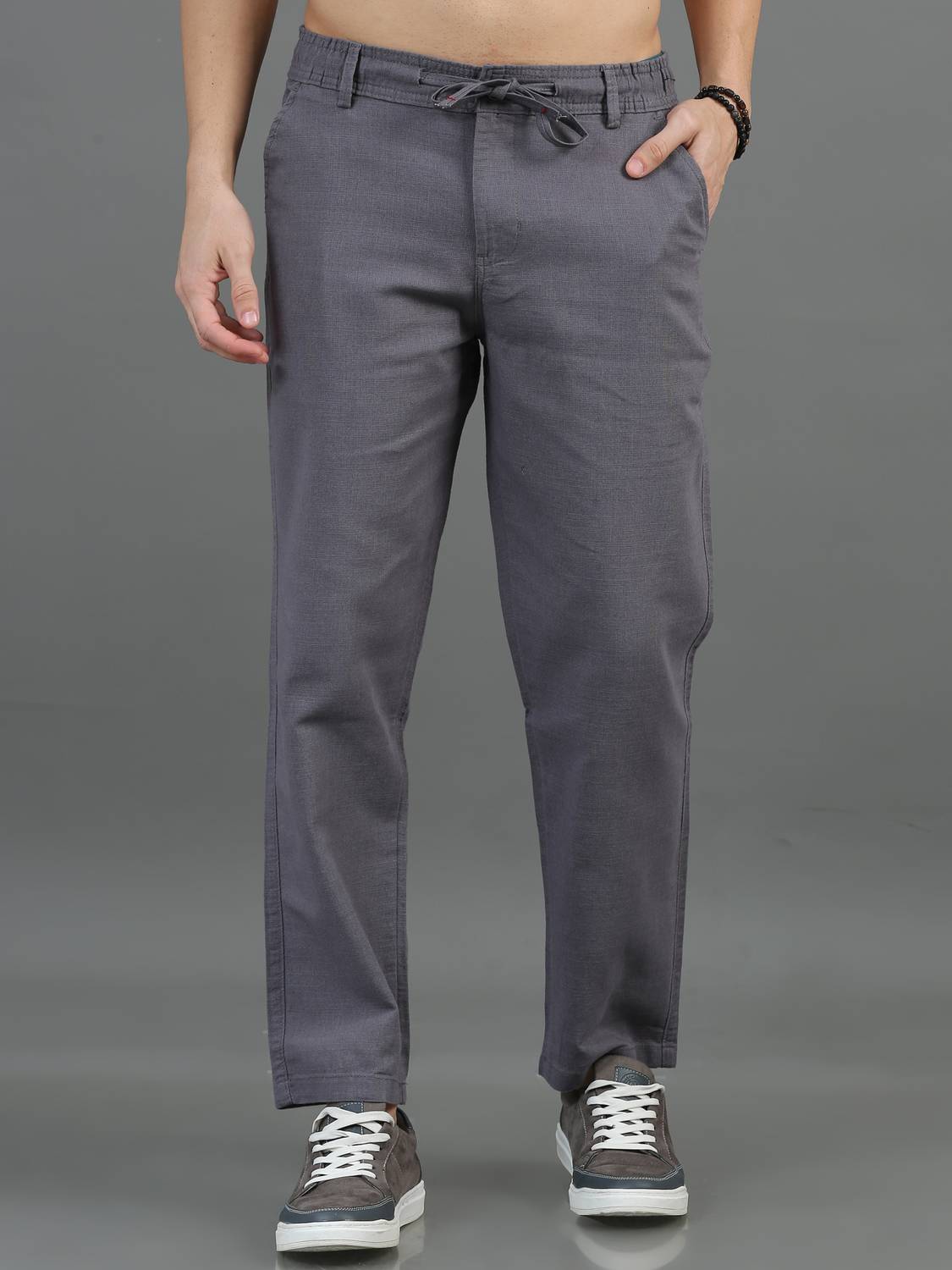 HouseOfCommon Men Grey Trousers - Image 1