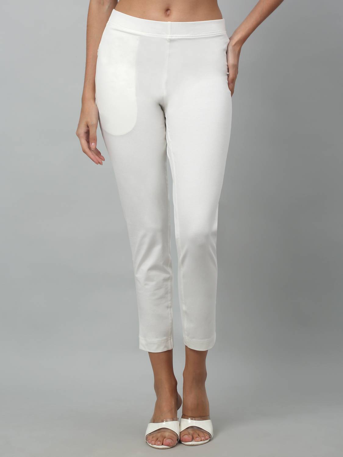 CANTABIL Regular Fit Women Cream Trousers
