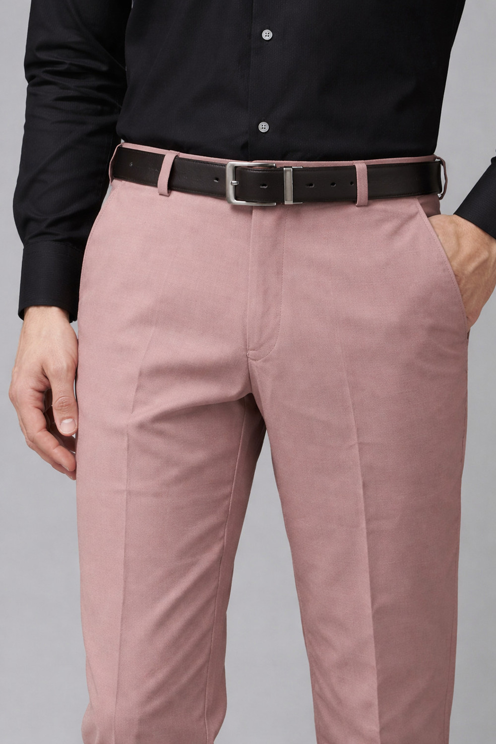 Image of PROVOGUE Slim Fit Men Pink Trousers