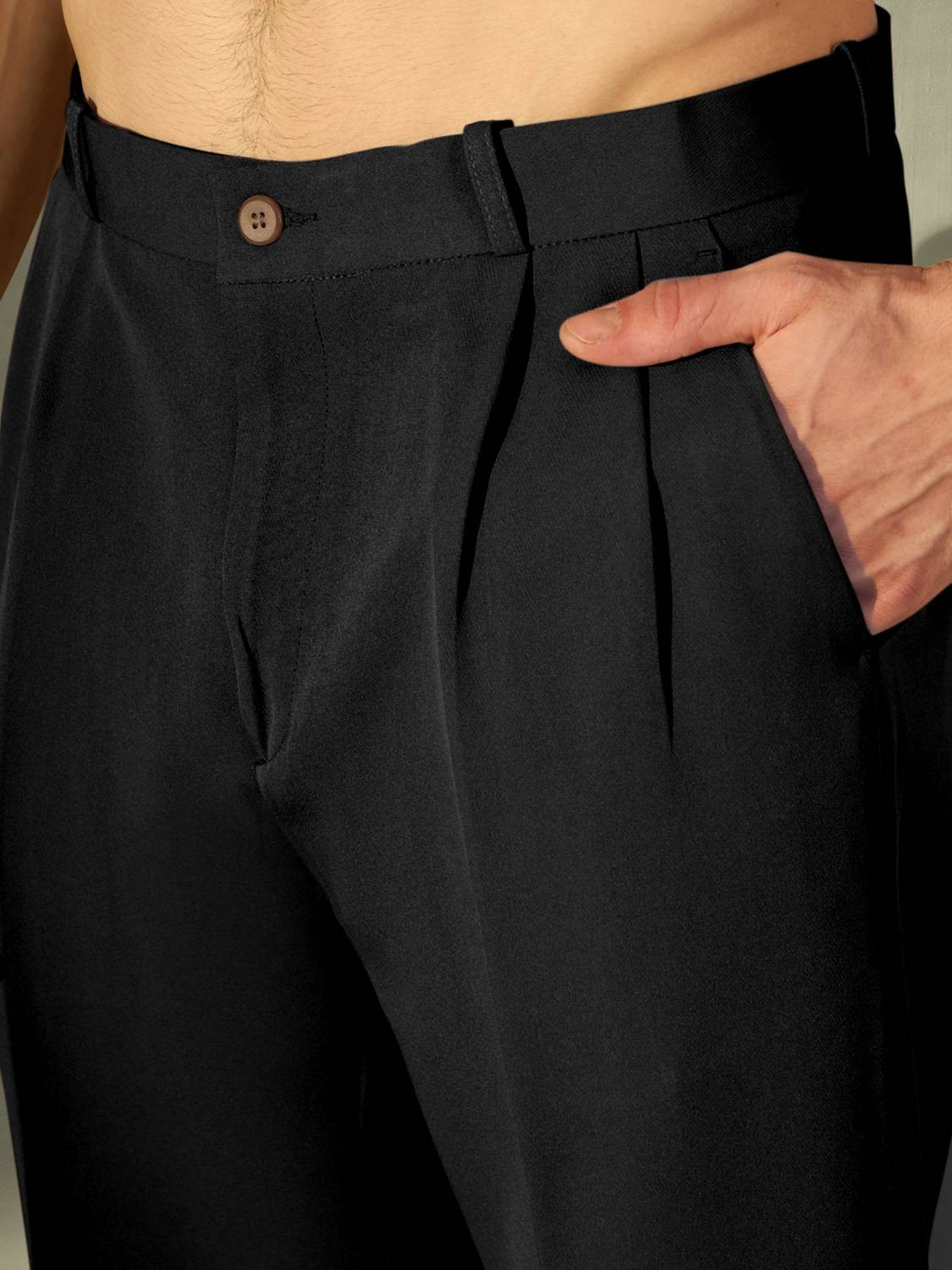 INDICLUB Loose Fit Black Trousers for Men - Image 4