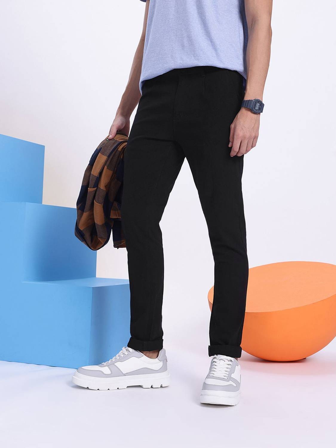 AEROPOSTALE Slim Fit Men Black Trousers