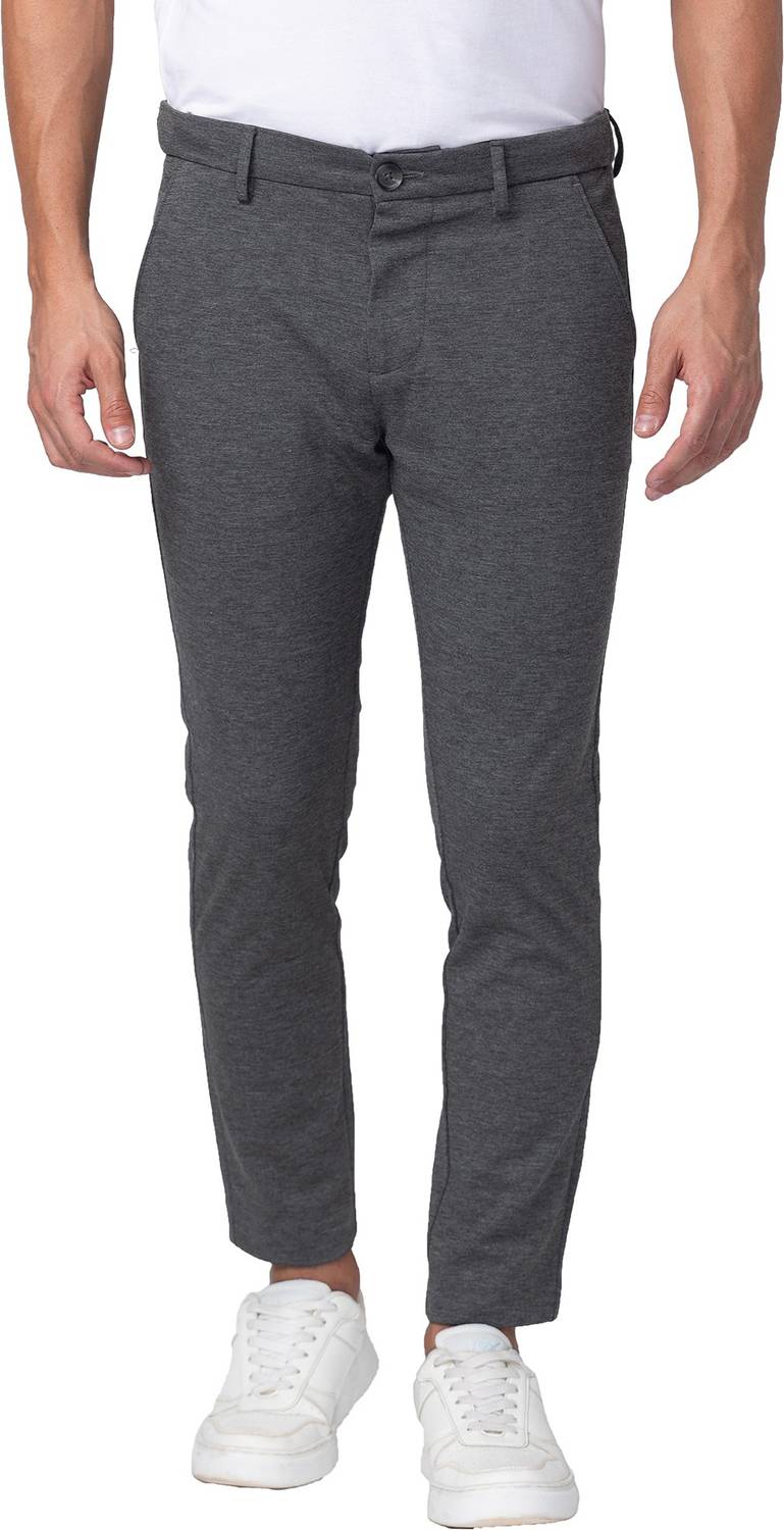 BEING HUMAN Men Grey Trousers