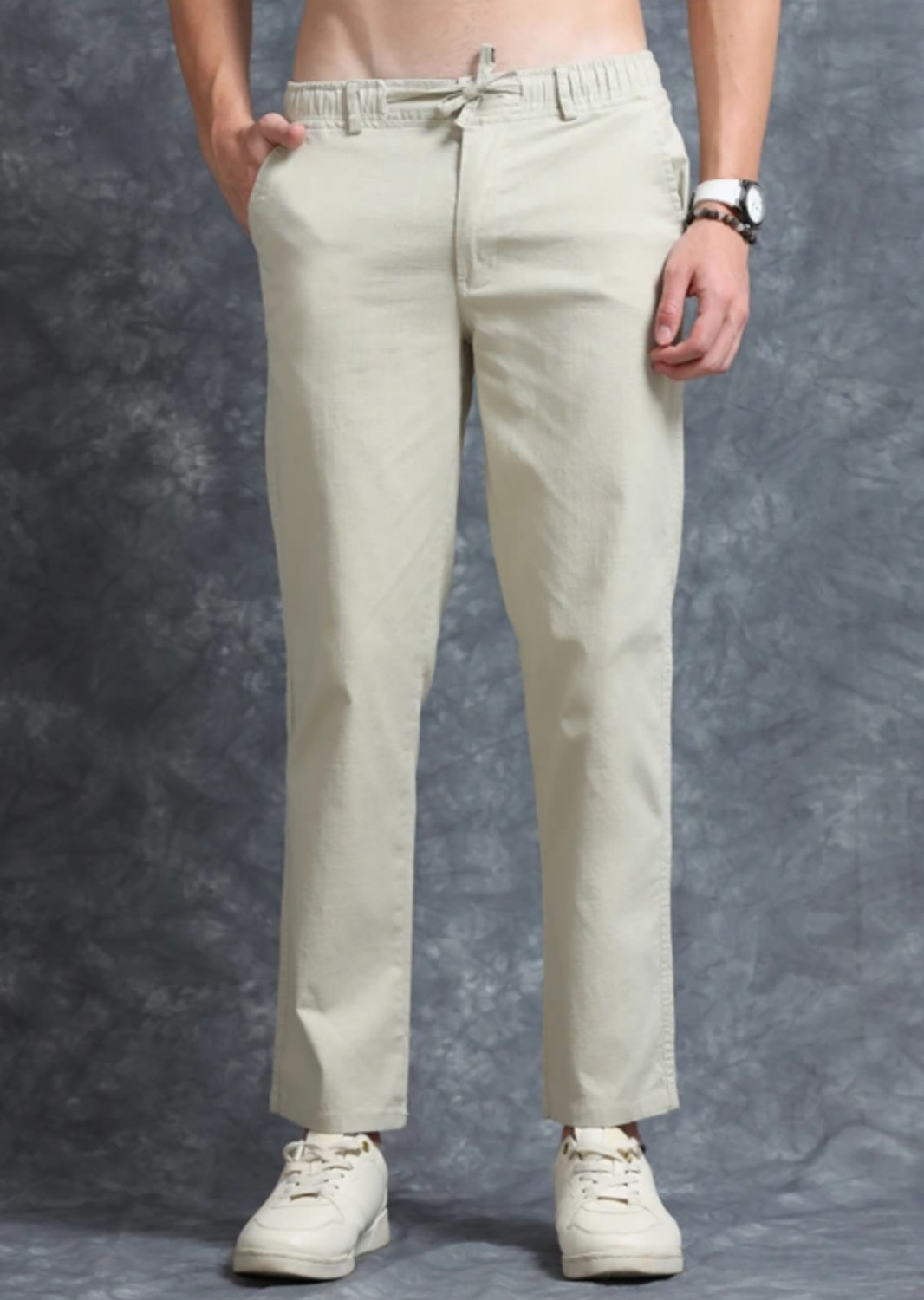 Image of FUBAR Slim Fit Men Light Green Trousers