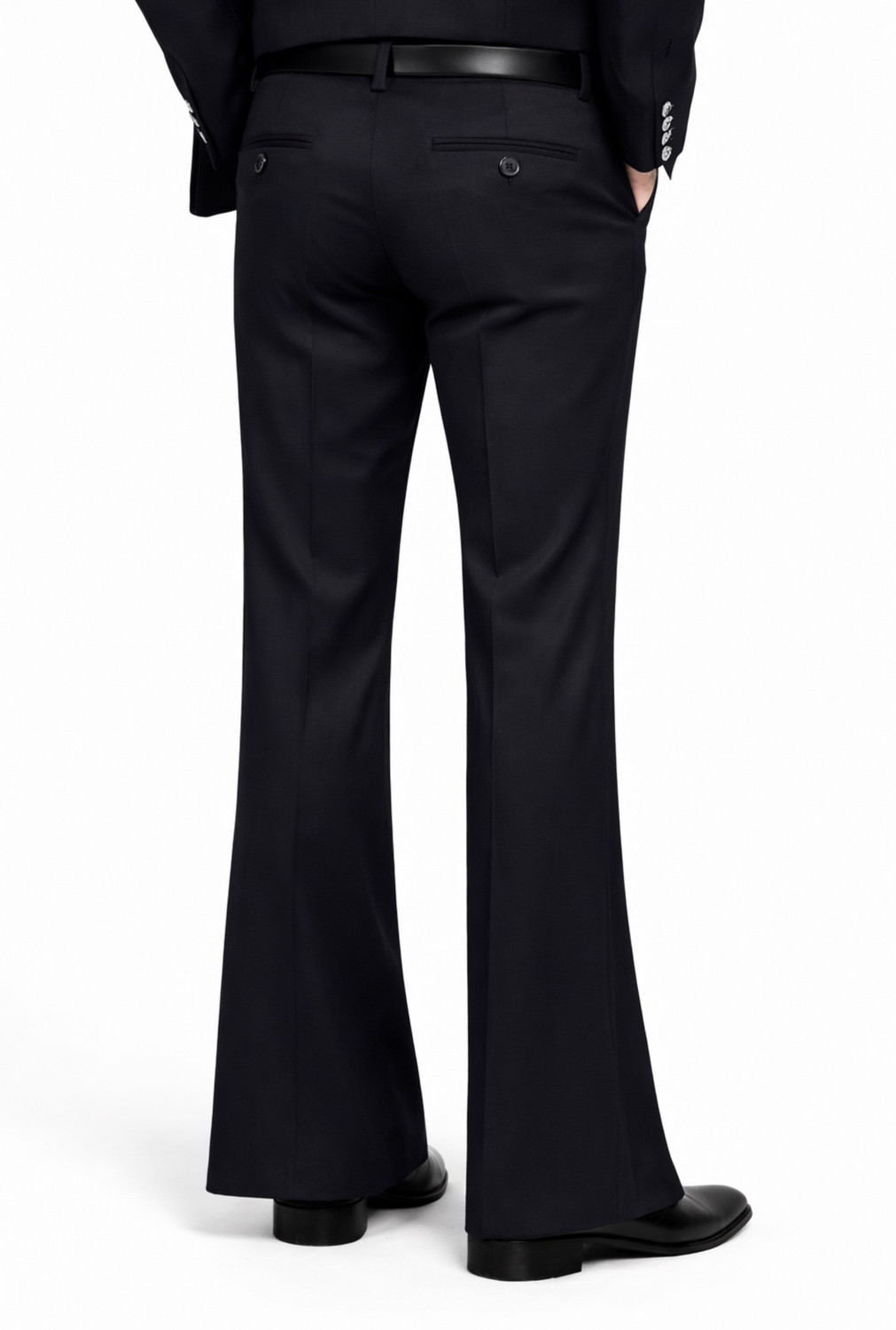 Image of AVTRADERS Straight Fit Men Black Trousers