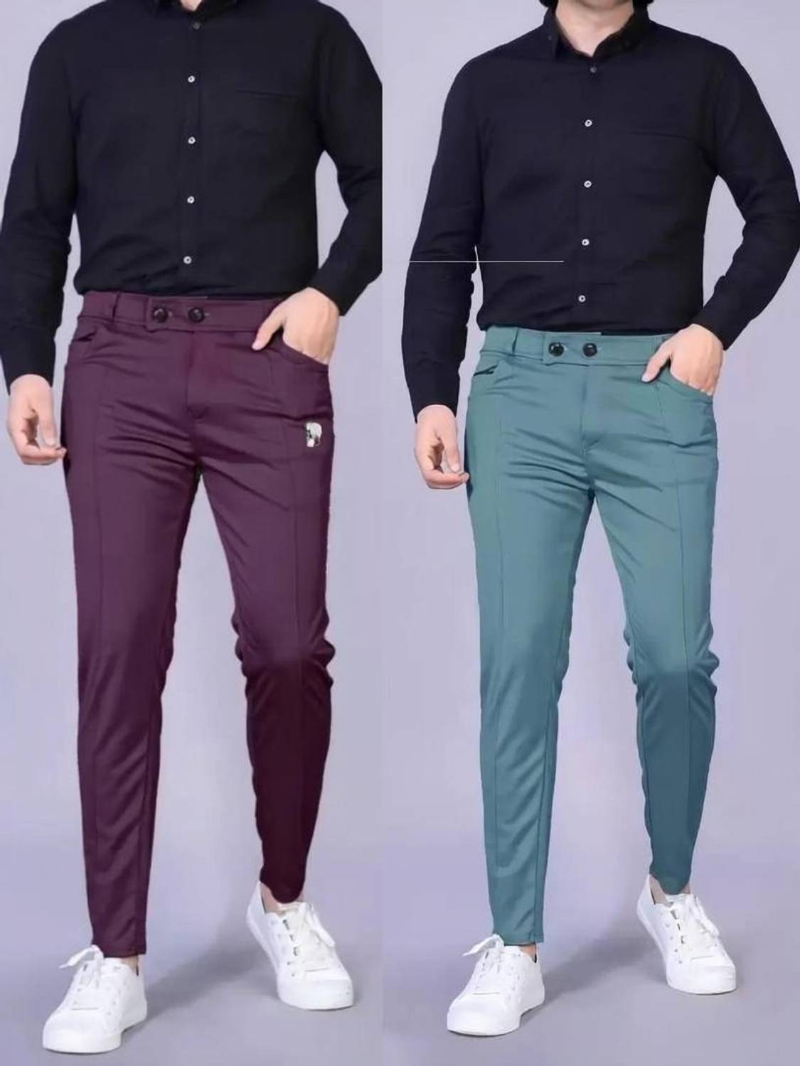 Achalnath Enterprises Regular Fit Men Blue, Purple Trousers