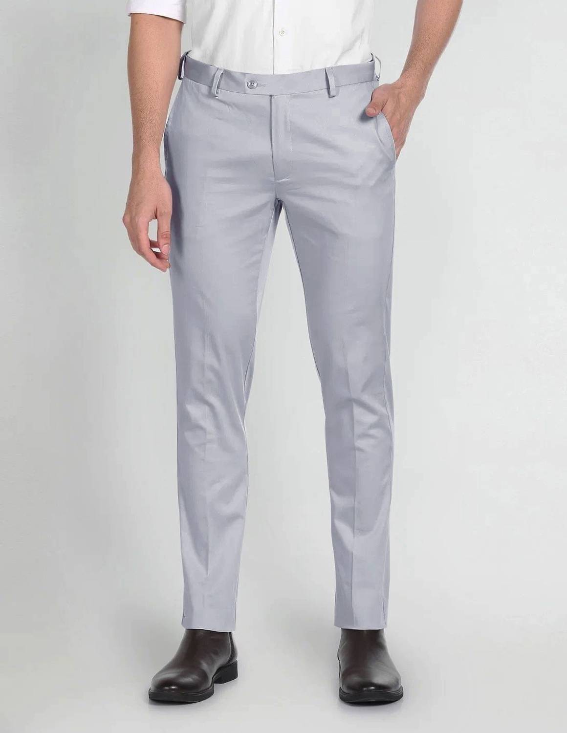 ARDLOR Regular Fit Men Grey Trousers