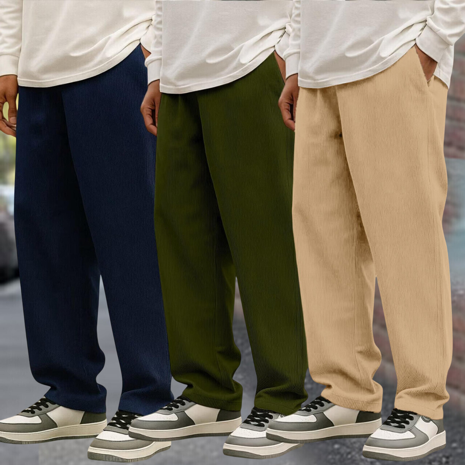 Image of METRONAUT Relaxed Men Multicolor Trousers