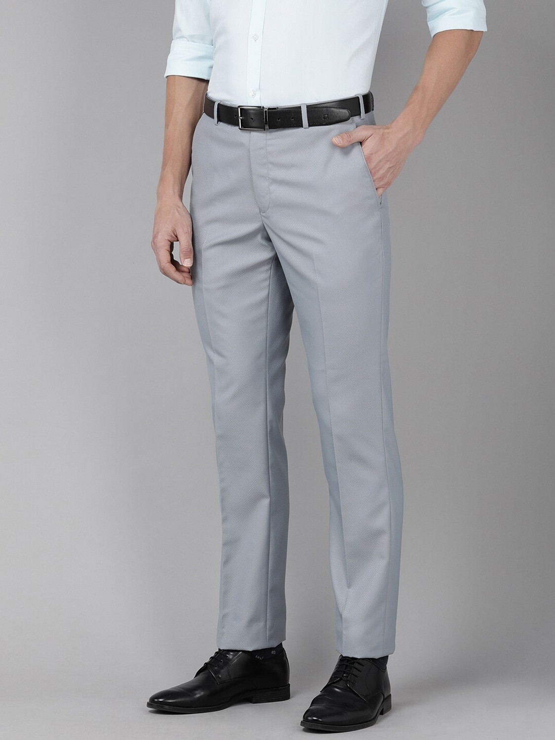 Image of PARK AVENUE Regular Fit Men Blue Trousers