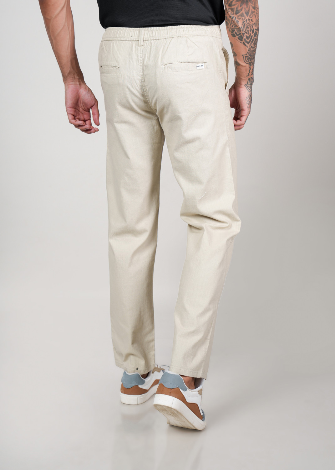 Image of WATT NEXT CLOTHINGS Regular Fit Men Beige Trousers
