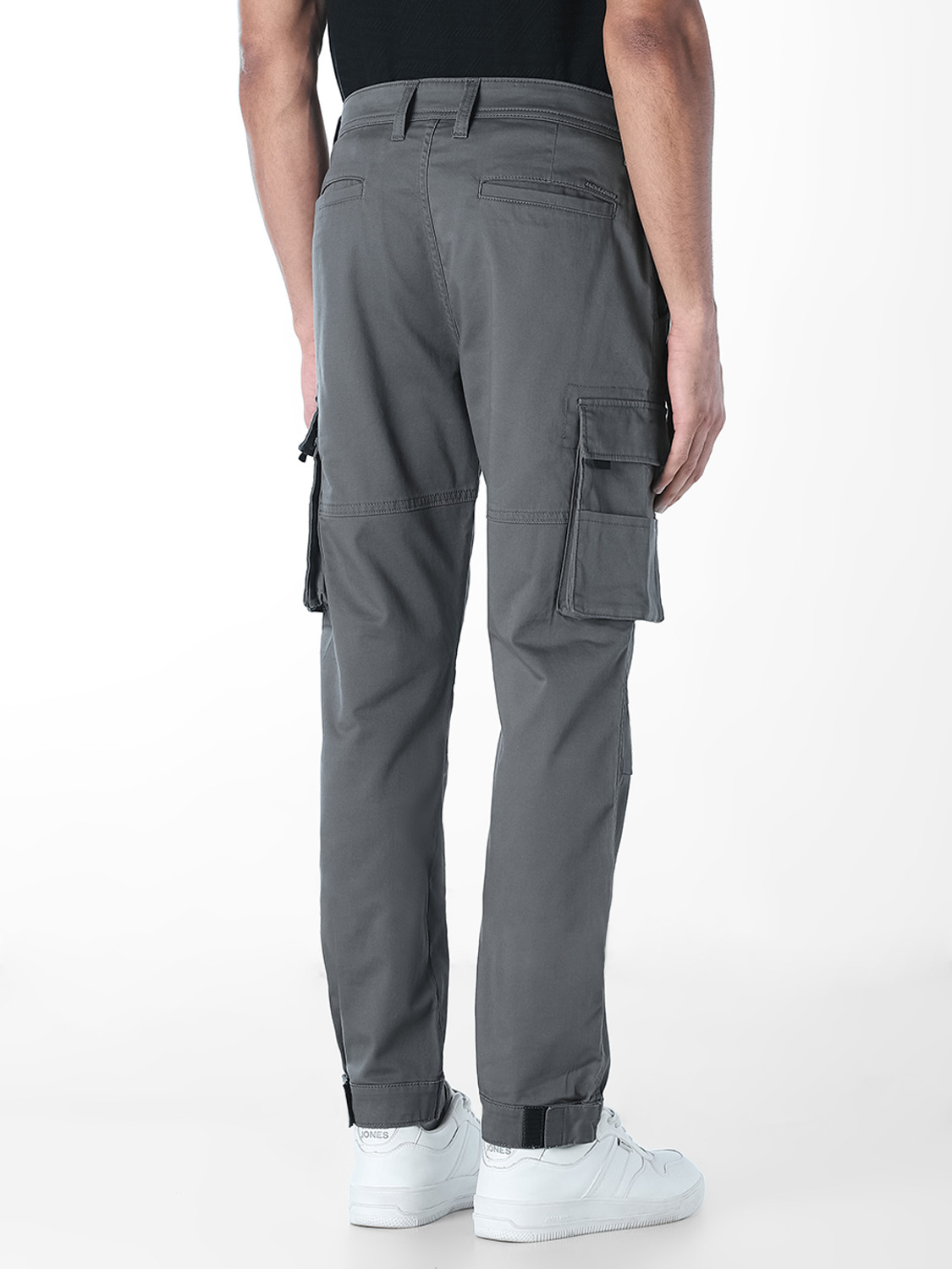 Image of JACK & JONES Regular Fit Men Grey Trousers