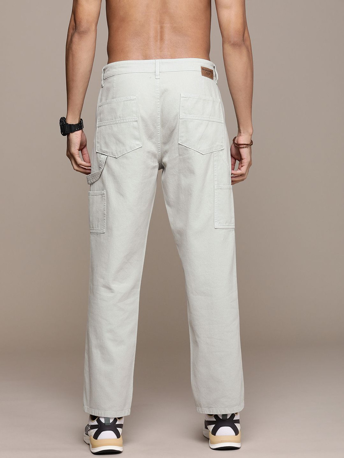 Image of Roadster Straight Fit Men Grey Trousers