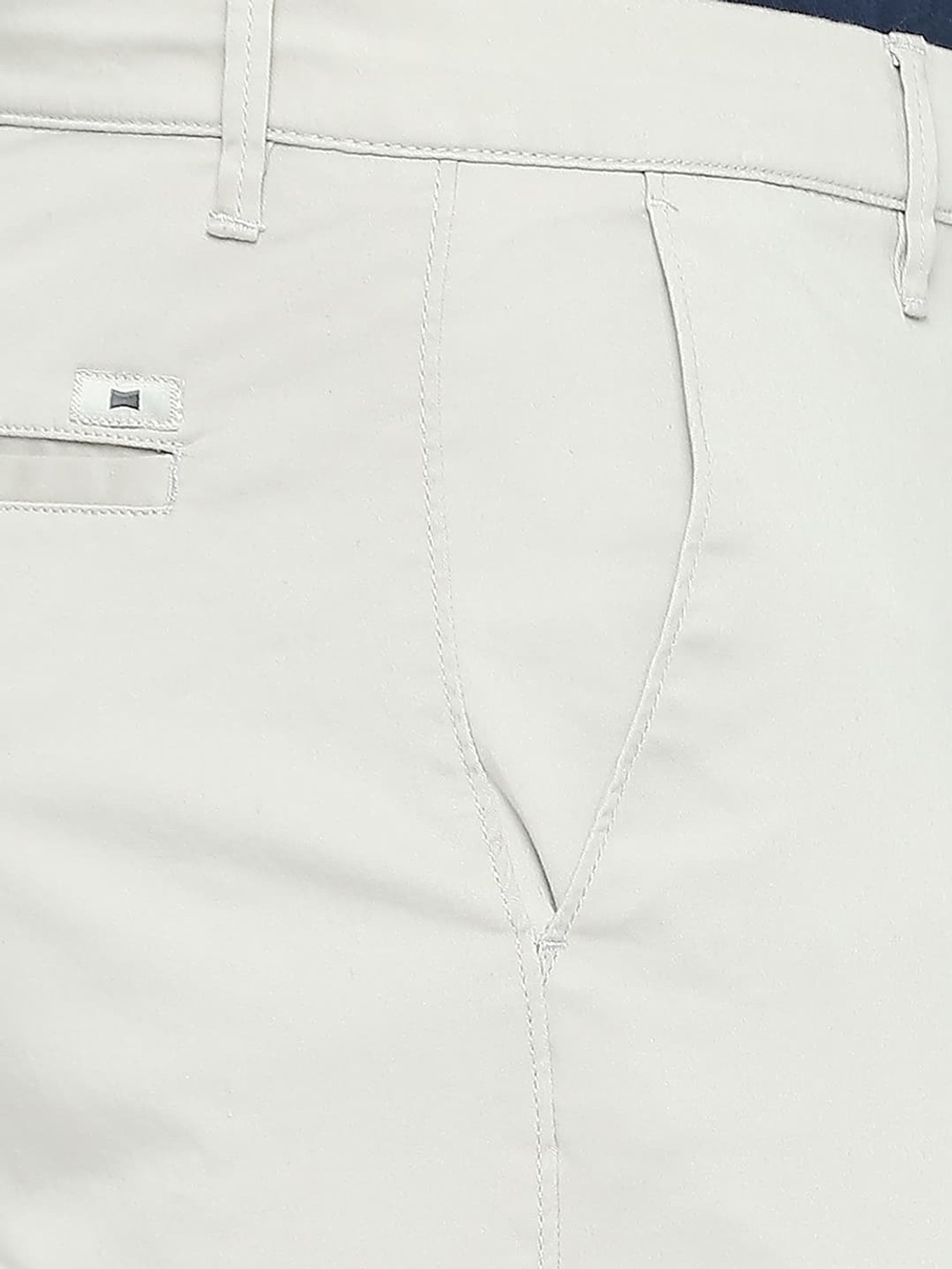 Image of BASICS Men Tapered Grey Cotton Blend Trousers