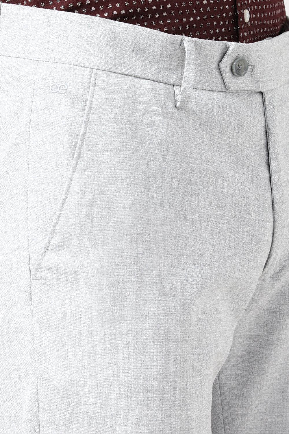 Image of PETER ENGLAND Slim Fit Men Grey Trousers