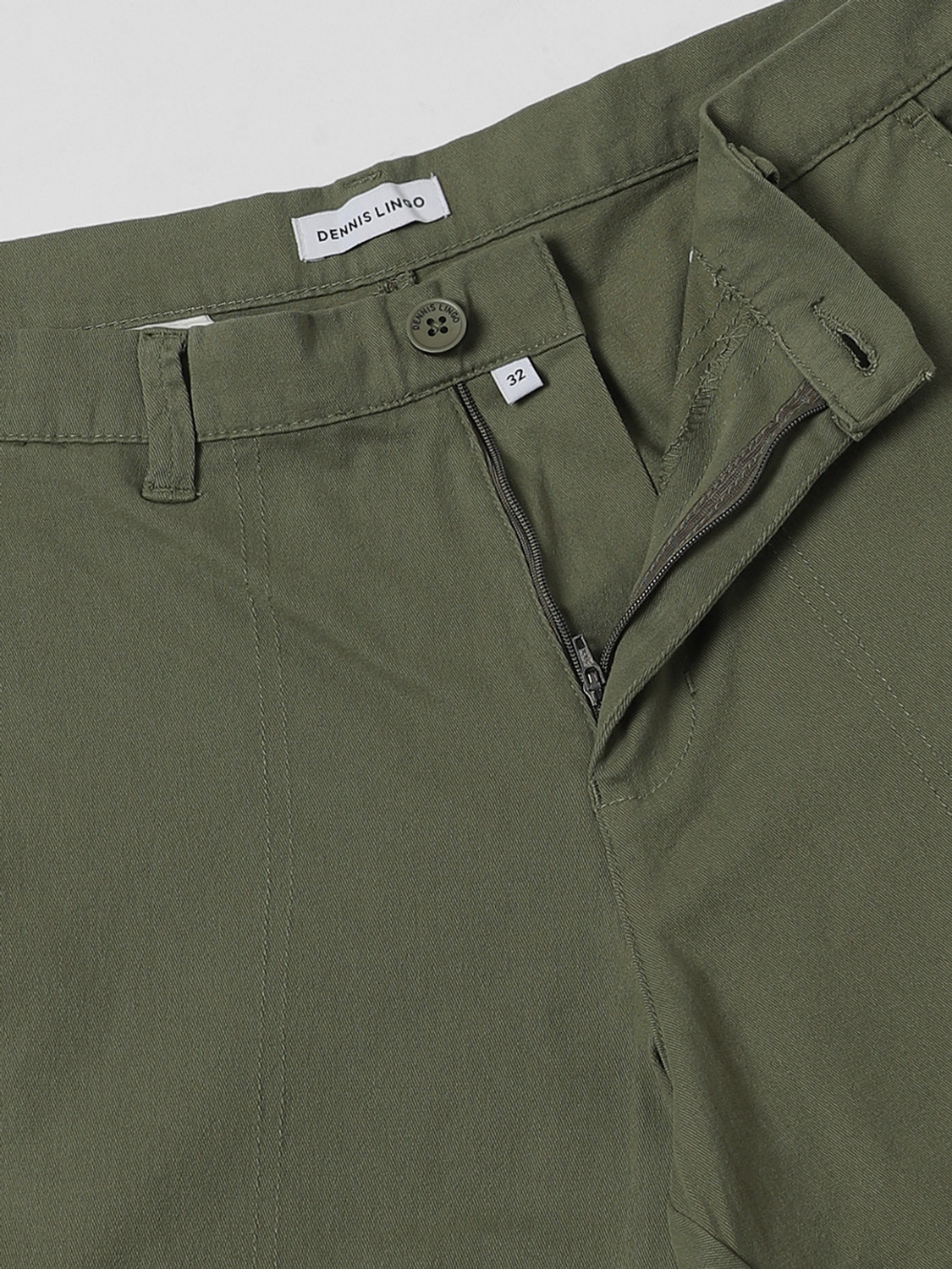 Image of Dennis Lingo Slim Fit Men Light Green Trousers