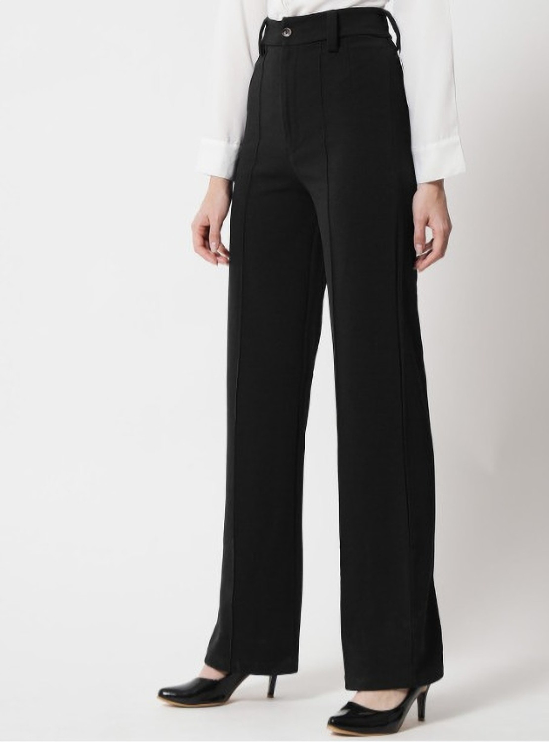 Image of BELWELL Regular Fit Women Black Trousers