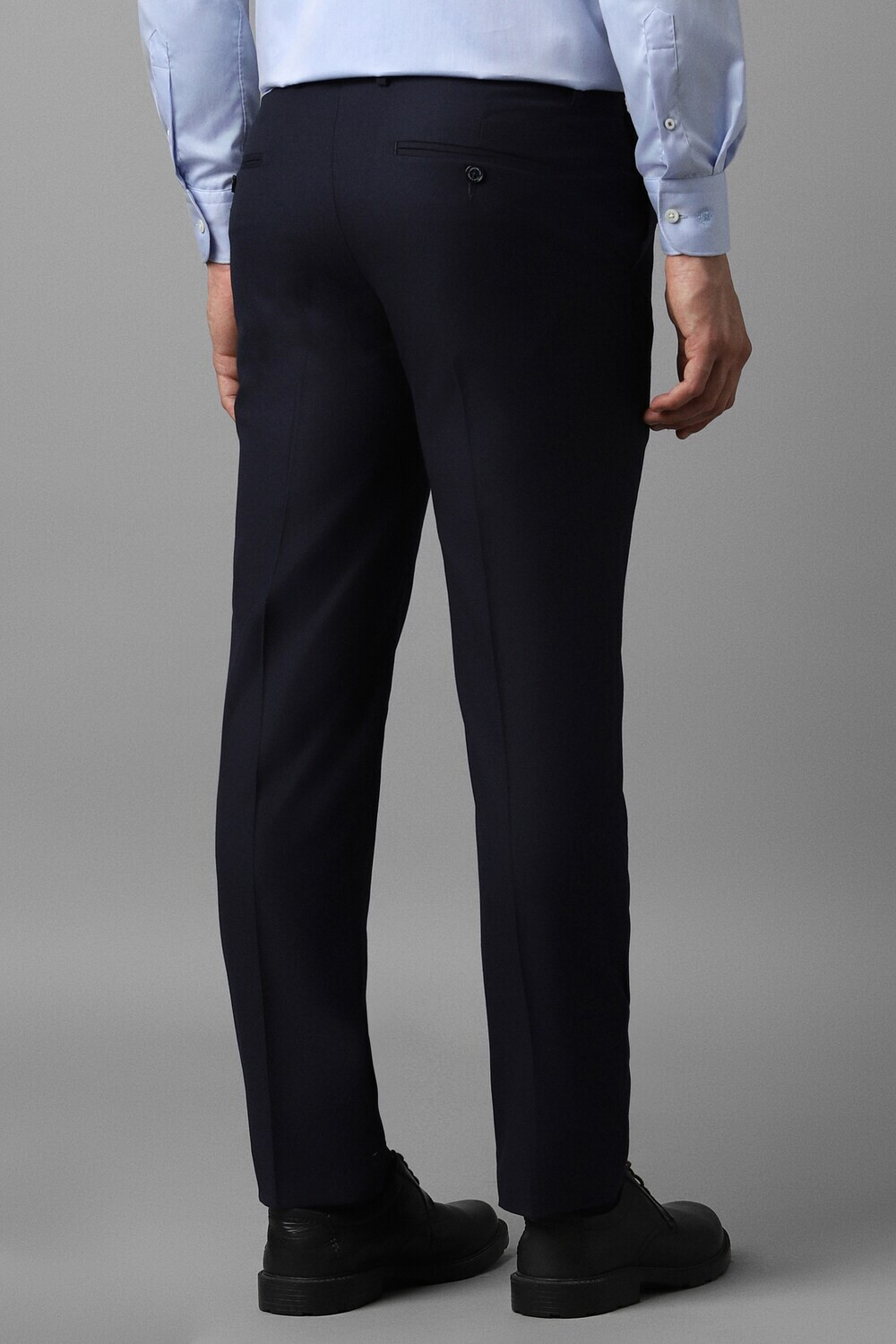 Image of LOUIS PHILIPPE Slim Fit Men Dark Blue Trousers