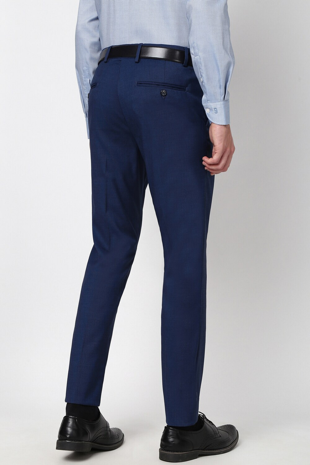 Image of PETER ENGLAND Slim Fit Men Blue Trousers